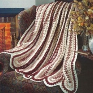 Mile a Minute Vintage Crochet Pattern Popcorn Braid Afghan Throw Textured Blanket PDF Instant Digital Download