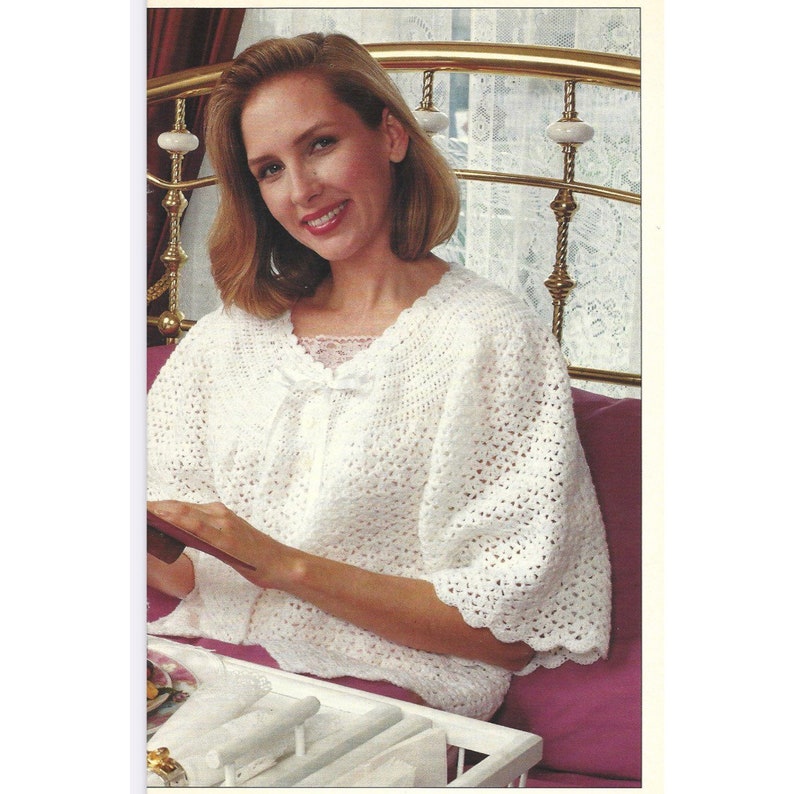 Vintage Crochet Pattern Lace Boudoir Set Bed Jacket and Etsy