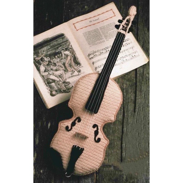 Vintage Crochet Pattern Amigurumi Fiddle Violin Plush Toy Instrument PDF INSTANT Digital DOWNLOAD Bluegrass Classical Country Western