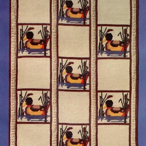 Vintage Crochet Pattern Mallard Duck Afghan Game Bird Hunting Masculine Throw Embroidered Blanket PDF Instant Digital Download