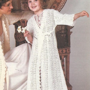 Vintage Crochet Pattern Daughter's Lacy Robe Children’s Child’s Girls PDF Pattern INSTANT Digital DOWNLOAD