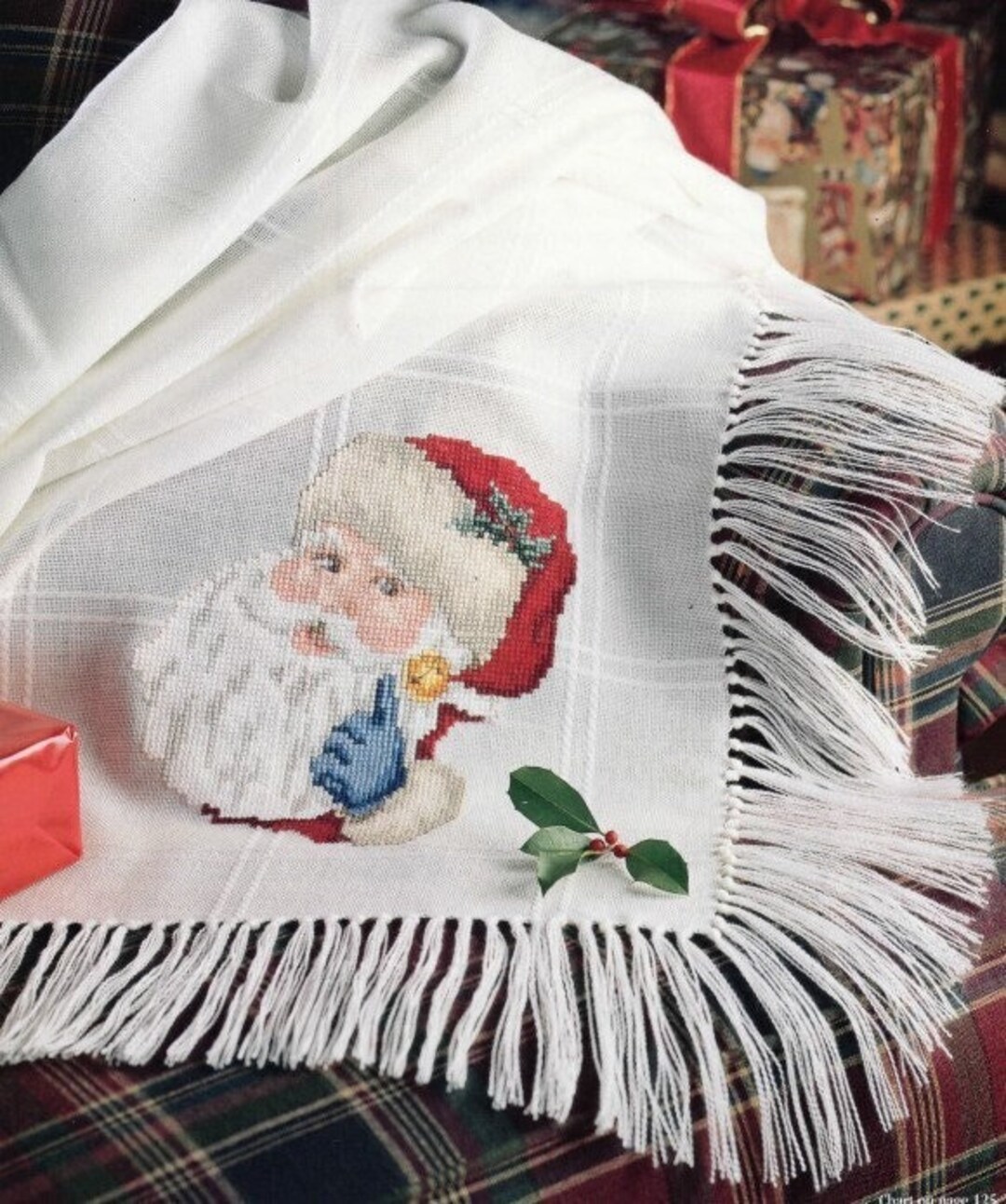 Vintage Christmas Blanket Pattern Better Not Pout Anne Cloth Throw