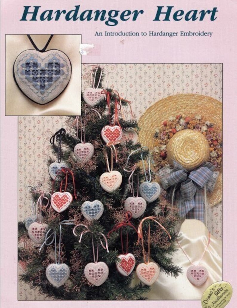 Vintage Hardanger Embroidery Pattern Booklet Christmas Tree Heart ...