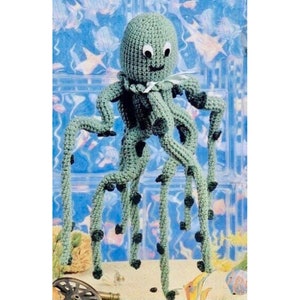 Vintage Crochet Pattern Ophelia Octopus Amigurumi Stuffed Animal Soft Toy Plush PDF Instant Digital Download