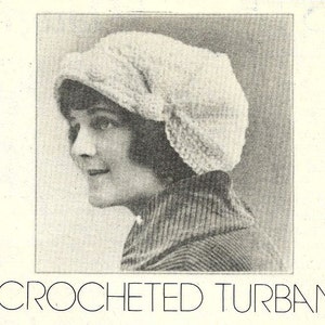 Vintage Crochet Pattern Womens Turban Head Piece Beanie Hat 1914 PDF Instant Digital Download