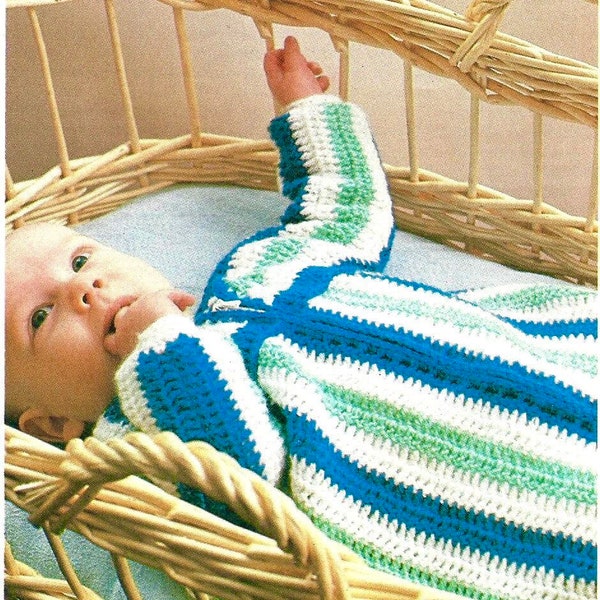 Vintage Crochet Pattern Baby Bunting Blanket Sleeping Bag PDF Instant Digital Download Pattern Sleep swaddle sack