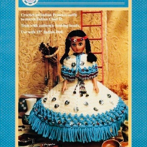 Vintage Crochet Pattern Leaflet Southwestern Indian Princess II Doll and Clothes Dress Pattern PDF Instant Digital Download