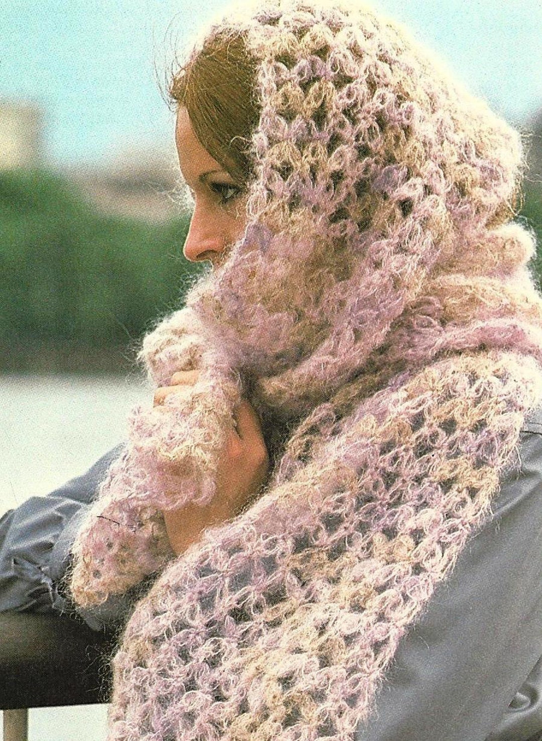 Mohair Lace Scarf Knitting Pattern Cloud White Lace Scarf (Knit