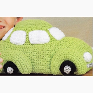 Vintage Crochet Pattern Huggy Buggy Amigurumi Bug Car Plush Pillow Toy PDF INSTANT Digital DOWNLOAD