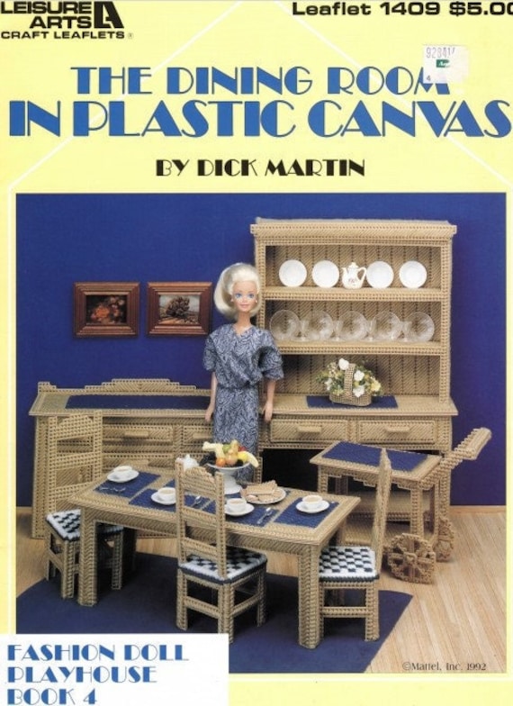 Vintage Plastic Canvas Pattern Pattern Book 1 12 Scale Dollhouse Furniture 11.5 Barbie Doll House Dining Room PDF Instant Download Etsy