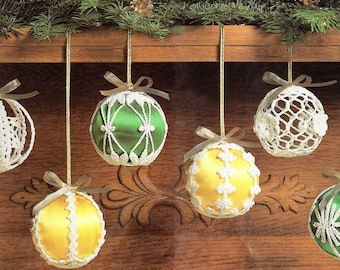 Vintage Crochet Pattern Holiday Christmas Balls Elegant Ornaments Globes PDF Instant Download Pattern Crochet Cotton