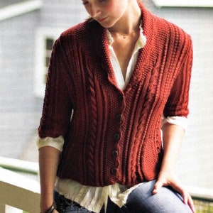 Cable Knit Sweater Knitting Pattern Nantucket Cardigan Knit Sweater Y2K PDF Instant Digital Download