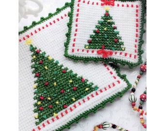 Christmas Tree Hot Pad and Pot Holder Pattern Set Classic Holiday Kitchen Decor PDF Pattern INSTANT Digital DOWNLOAD