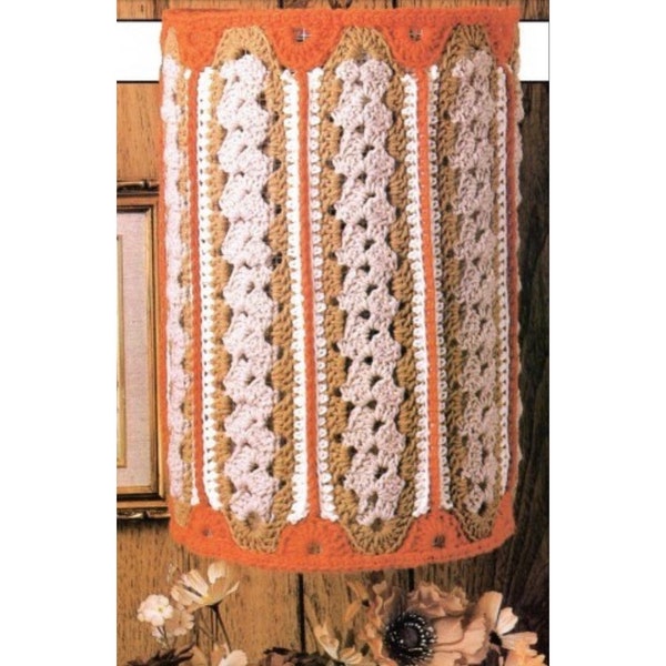 Vintage Crochet Pattern Long Cylinder Style Lampshade End Table Home Decor Lampshades PDF Instant Digital Download Delivery