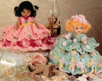 Vintage Crochet Pattern Scented Sweeties Air Freshener Covers Doll Dress PDF Instant Digital Download