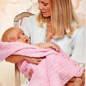 Vintage Baby Blanket Crochet Pattern Easy Quick Elegant Lacy Afghan Swaddle PDF Instant Digital Download Stroller Cover Shower Gift
