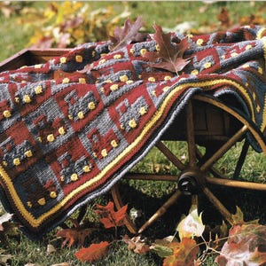 Vintage Afghan Knitting Pattern  Dump Truck 4 Wheel Drive Toy Trucks Throw Blanket PDF Instant Digital Download