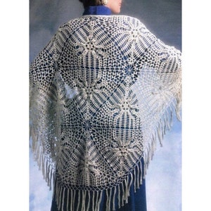 Vintage Crochet Pattern Antique Oversized Triangle Shawl Wrap PDF INSTANT Digital DOWNLOAD