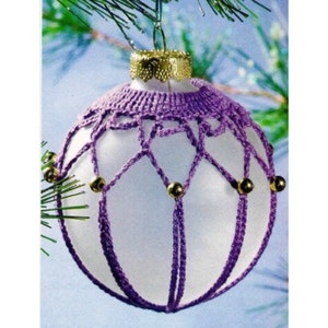Vintage Crochet Pattern Fancy Tree Trim Holiday Christmas Balls Covers Elegant Ornaments PDF Instant Download Crochet Cotton