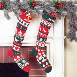 Vintage Christmas Stocking Knitting Pattern Classic Scandinavian Knitted Stockings PDF Instant Digital Download