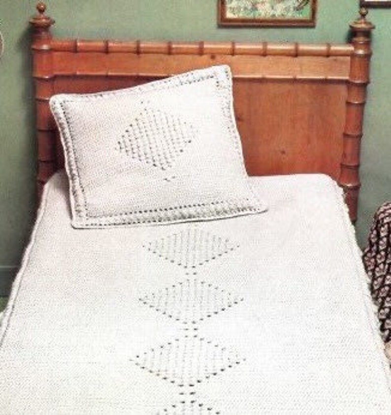 Vintage Bedspread Crochet Pattern Heirloom Popcorn Diamond - Etsy