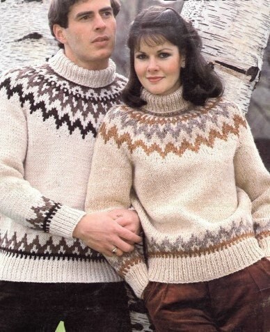 今年人気のブランド品や Sweater Vintage Knitting Isle Fair Hers & His Pattern トップス