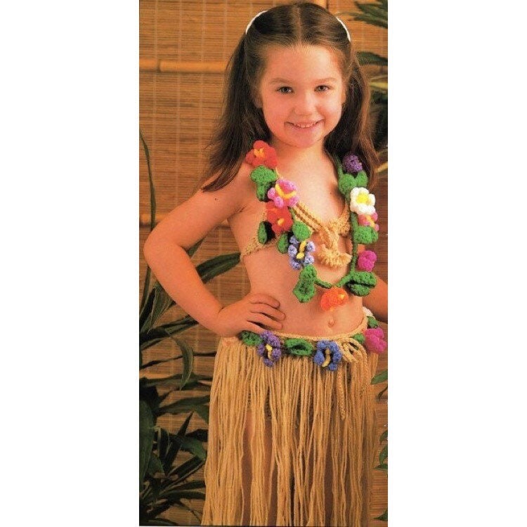 Hawaiian Luau Tutu Hula Grass Skirt Tutu Dress Set Pool 