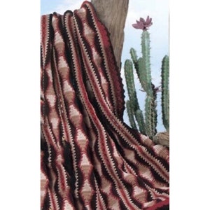 Vintage Afghan Crochet Pattern Striped Southwestern Navajo Triangle Blanket Variegated Indian Throw PDF Instant Digital Download