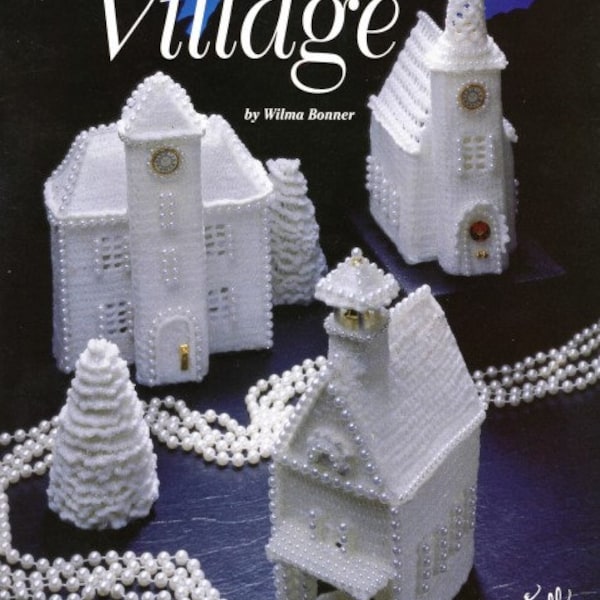 Victorian Christmas Village Crochet Pattern Book Leaflet 3-Dimensional Stand Alone Vintage PDF Instant Digital Download Holiday Decorations