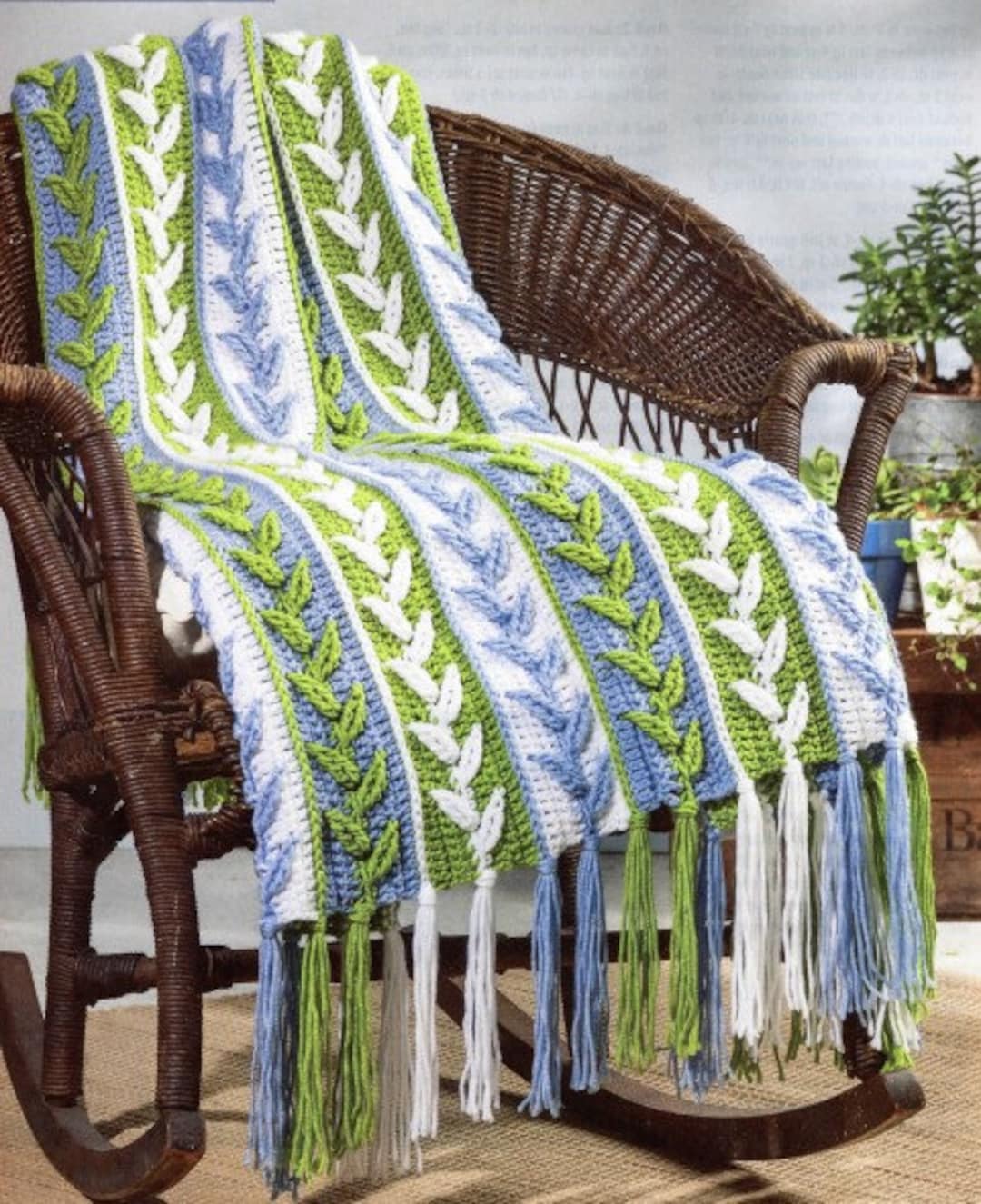 Vintage Mile a Minute Crochet Pattern Nostalgic Throw Blanket Delicate ...