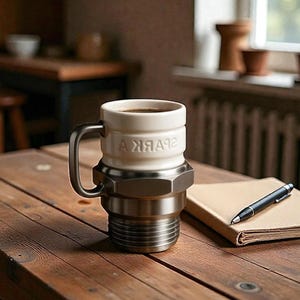 Taza de café con bujía de motor, regalo de mecánico, decoración automotriz, Día del Padre, graduación, cumpleaños, primavera, verano, taza para amantes de los autos