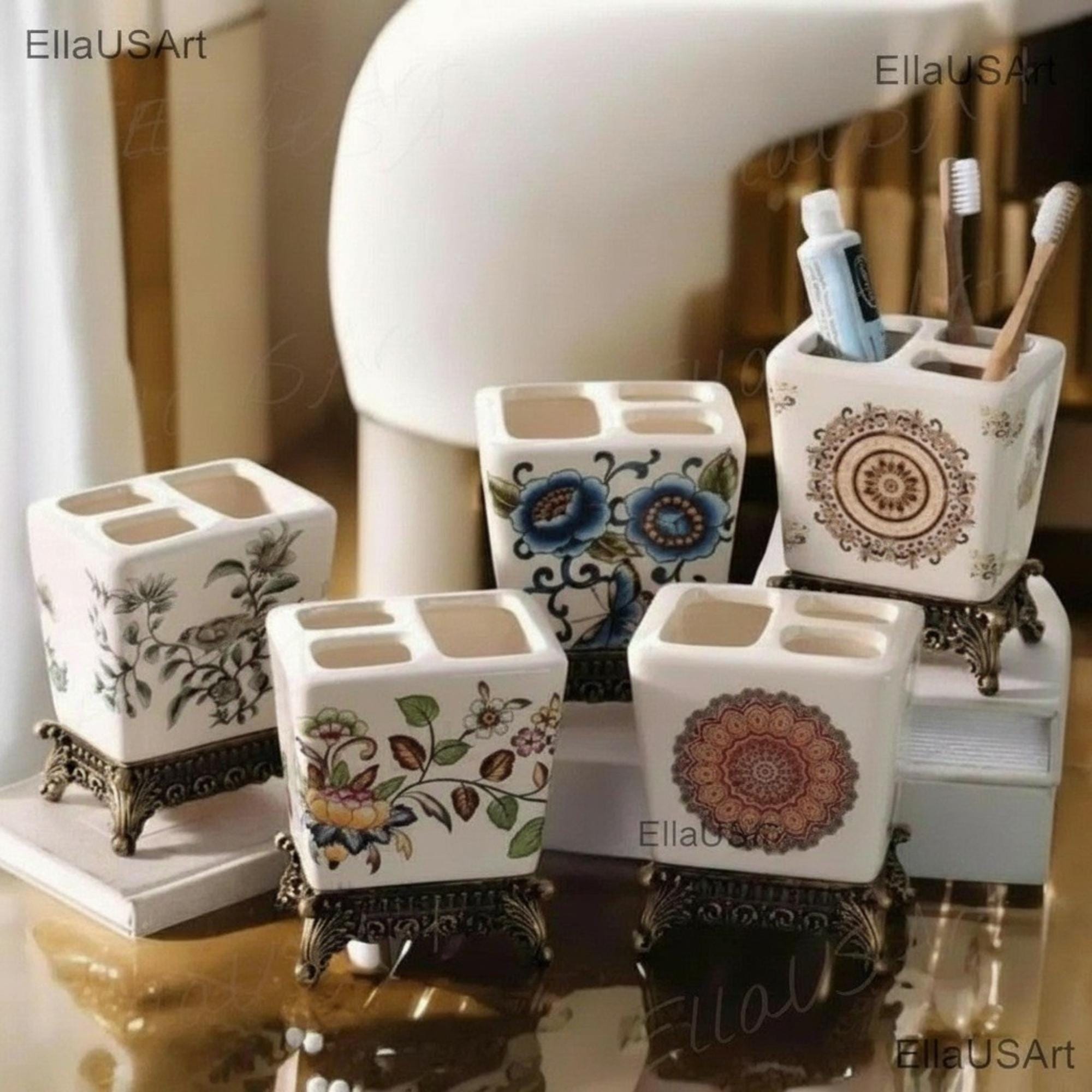 Antique toothbrush porcelain holder - Etsy 日本