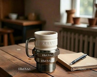 Spark Plug Coffee Mug: Automotive Mechanic Gift, Novelty Car Lover Cup