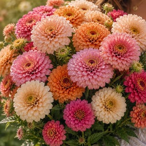 50 + Mixed Double Zinnia Seeds | Zinnia elegans | Cottage Garden Favorite, Easy to Grow | Long Blooming, Pollinator Friendly| Cut Flower image 2