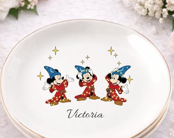 Walt Disney Fantasia Mickey Watercolor Trinket Dish, Fantasia Mickey Dish, Disneyland Family Matching Trinket Dish