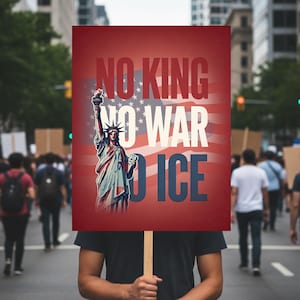 No King No War No ICE / Renee Nicole Good Protest Sign, Anti-ICE Protest Poster, Human Rights Sign, Minneapolis Protest