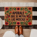 Ap\u00farate Que Se Meten Las Moscas Doormat, Colorful Mexican Floral Welcome Mat, Spanish Housewarming Gift, Humorous Folk Art Home Entry Decor