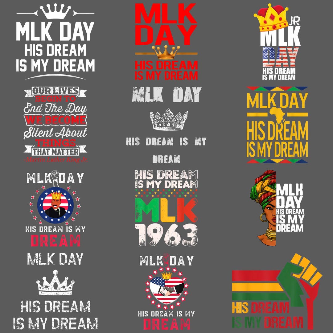 MLK Day PNG – His Dream is My Dream Clipart, Martin Luther King Black ...