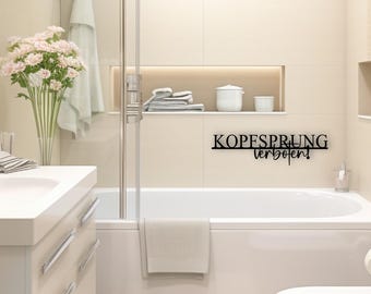 No diving allowed | Wall decoration | Bathroom | Guest WC | Lettering | Wood | Decor | Door decoration | Wooden lettering | Sign | Gift