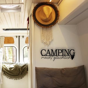 Camping macht glücklich I Schild I Deko I Wohnwagen I Wohnmobil I Camping I Caravan I Dekoration I Zuhause auf Rädern I Geschenk I Camper