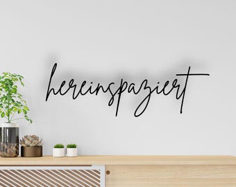 Come on in! | Wall decor | Wall decal | Hallway | Decor | Wooden lettering | Wall decor | Wood | Gift | Line art | Modern | Welcome
