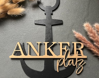 Anchorage | Home Port | Lettering | Harbor | Wood | Wall Decoration | Decoration | Sign | Gifts | Line Art | Modern | Decor | Medium