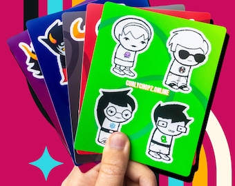 Homestuck Sprite Stickers, Beta Kids, Alpha Kids, Trolls, Waterproof Vinyl Laptop Decals