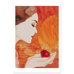 Konsttryck med rubiner för välstånd | Poster med positiva vibbar | Väggkonst med ädelstensvibrationer | Handgjord heminredningsgåva