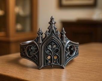 Anello in argento sterling ispirato alla cattedrale gotica: gioielli unici e particolari