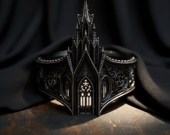 Anello cattedrale gotica in argento ossidato - Gioielli architettonici