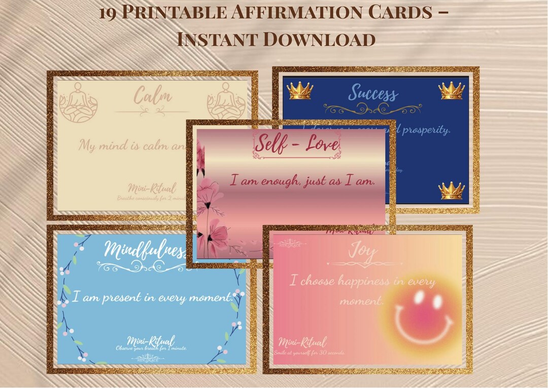 19 Printable Affirmation Cards With Mini Rituals | Self-love, Abundance ...