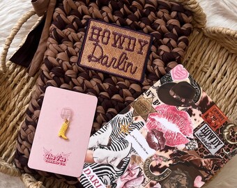 Ensemble de housses Kindle en crochet marron | Accessoires de lecture « Howdy Darlin »