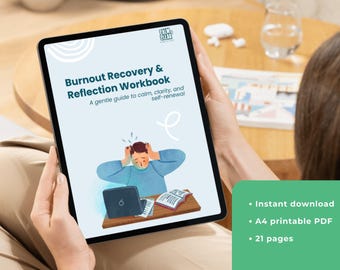 Burnout-Recovery-Arbeitsmappe: Self-Care-Reflexionsjournal (druckbares PDF)