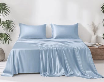 Set di lenzuola in raso di seta, morbido abbraccio senza pieghe